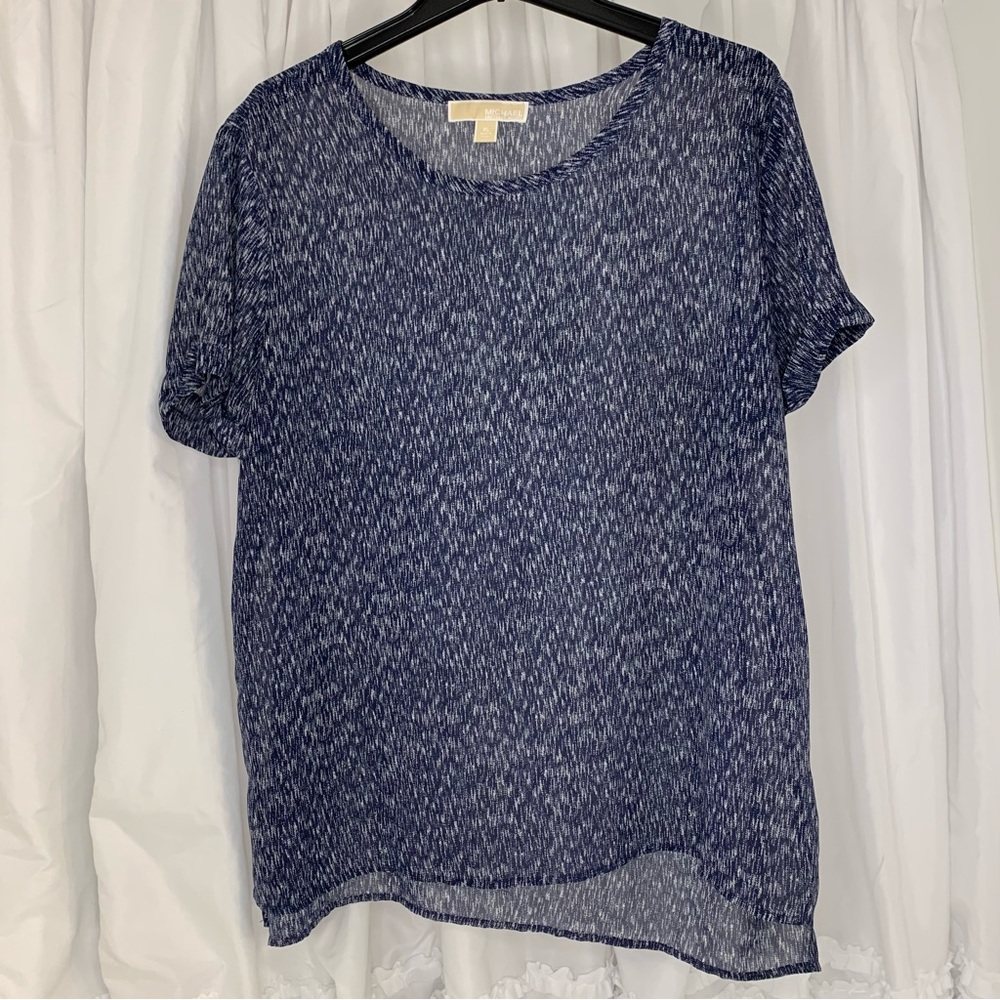 Michael Michael Kors Sheer Blue Heather Top XL